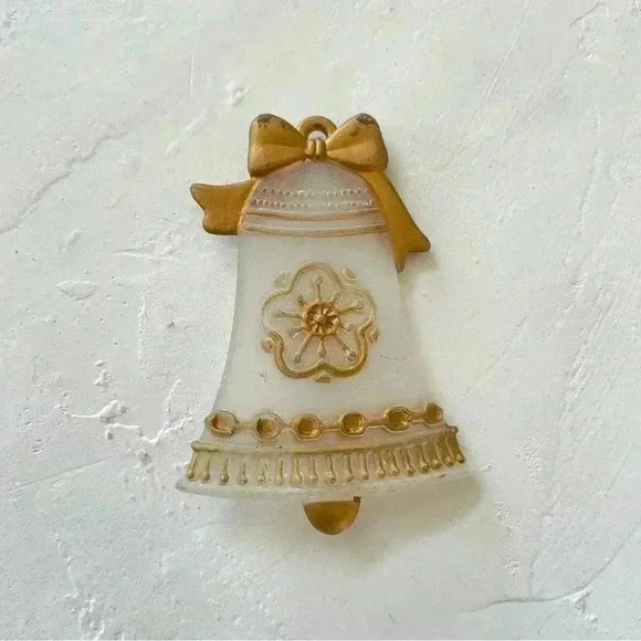 Vintage Christmas Ornament Frosted Clear Glass Gold Lot of 6 RARE - Picture 10 of 12